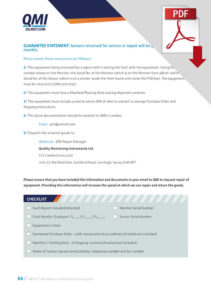 The process for returning equipment back to QMI